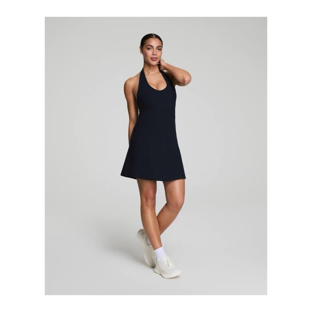 Spanx On Form Halter Dress With Shorts Black Athletic NWT Size Small Skort